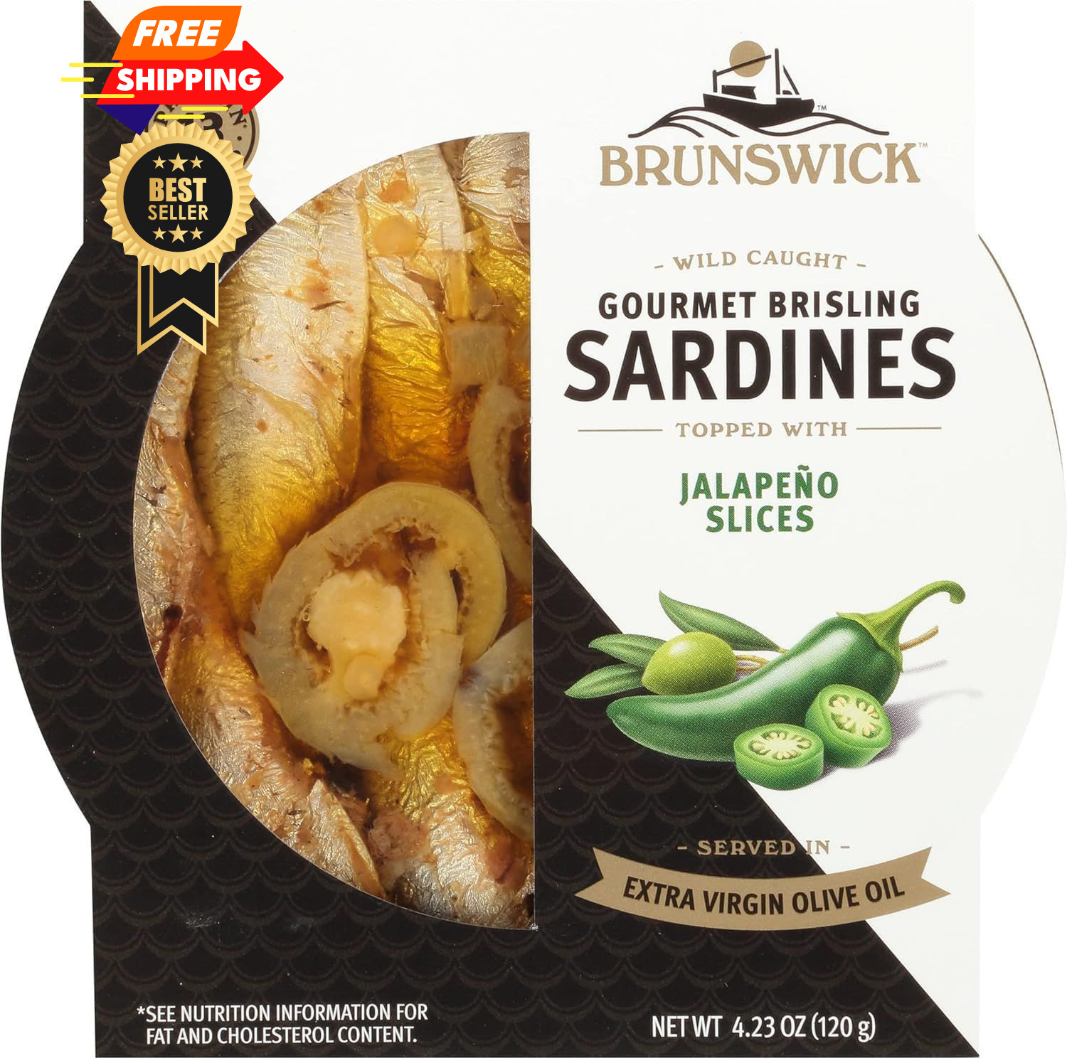 Brunswick Wild Caught Gourmet Brisling Sardines in 4.23 Ounce (Pack of 1)