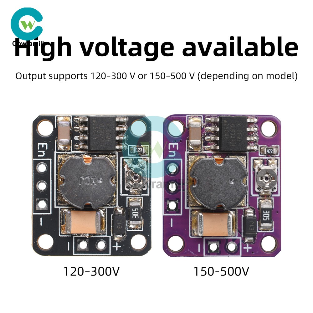 DC 3.6-20V to 120-300V/150-500V High Voltage Boost Module DC-DC Power Module