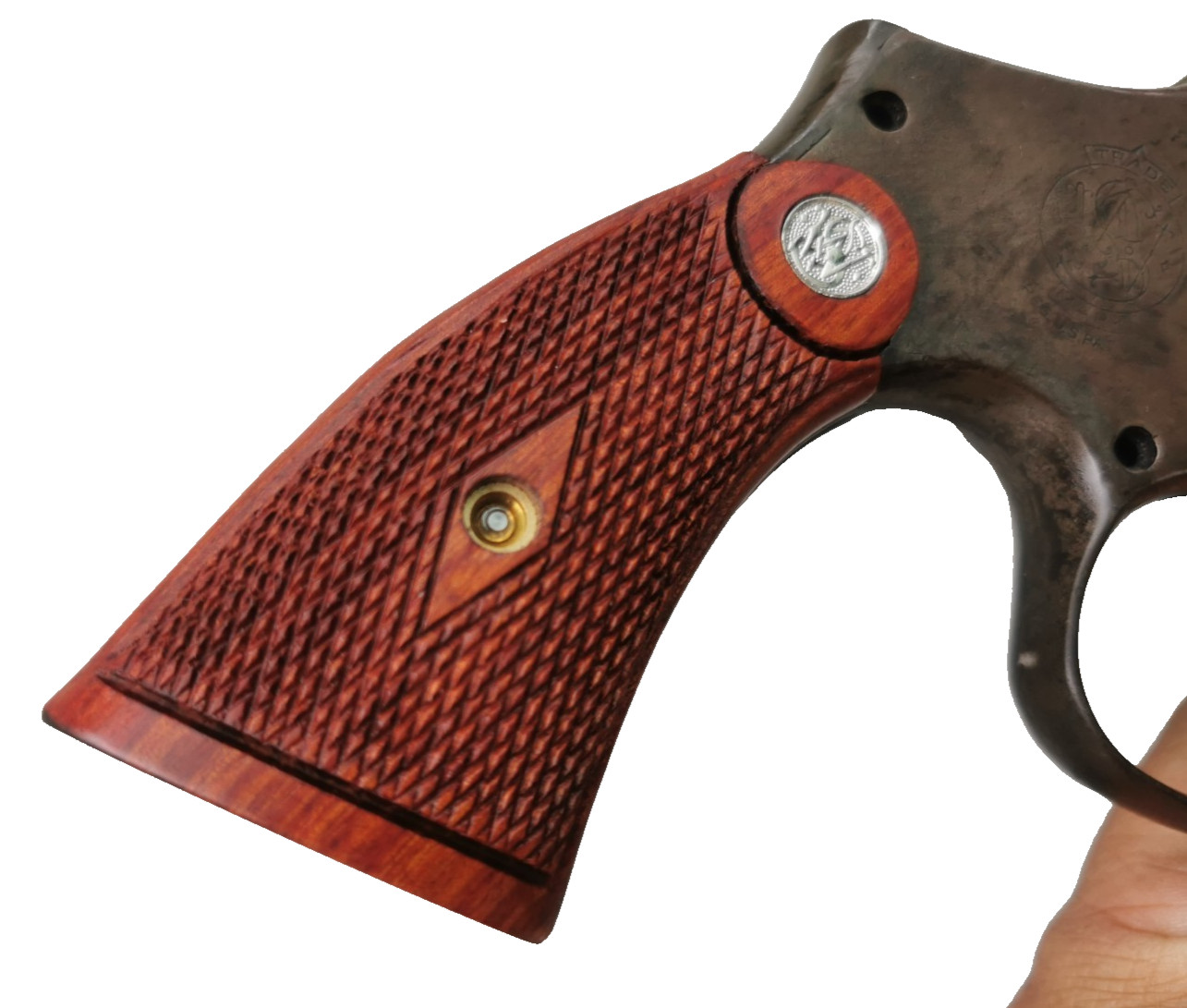 RETRO PRE-WAR GRIPS FOR S&W K, L FRAME SQUARE BUTT DIAMOND CHECKERED