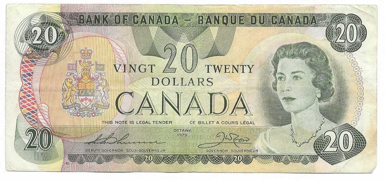 Canada 1979 $20 Twenty Dollar Banknote,56609921074 Lightly Circulated