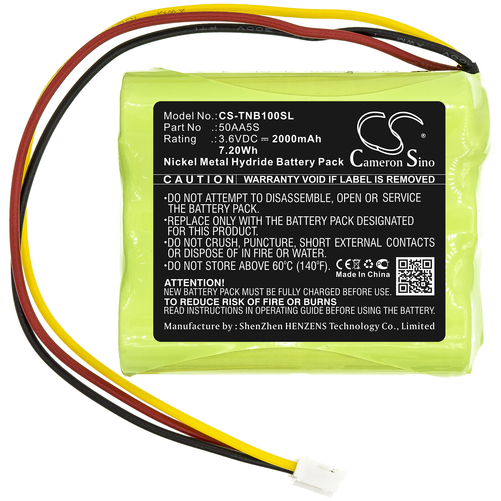 7.2Wh 3.6V 2000mAh Speaker Battery For Toniebox Tonie Box  Part Number 50AA5S