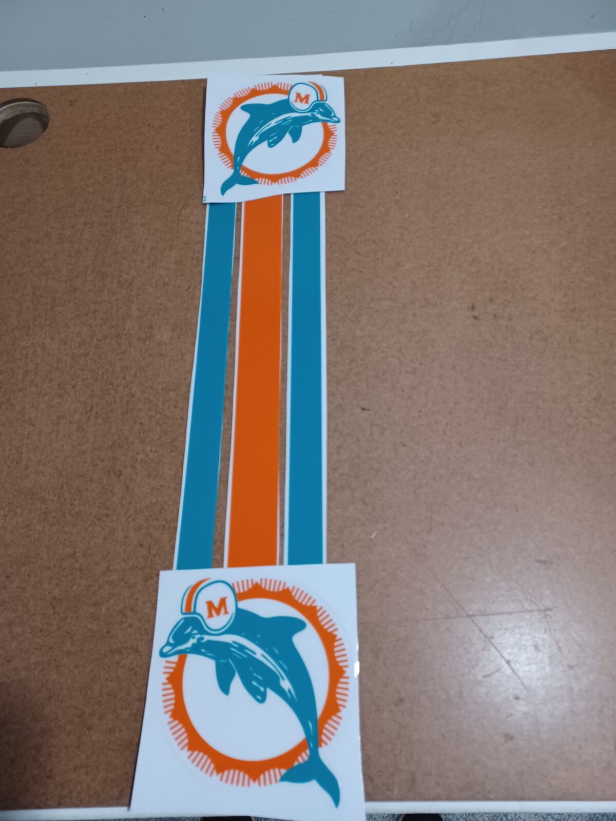 Dolphins Throwback  Full Size Football Helmet Decals 20 mils