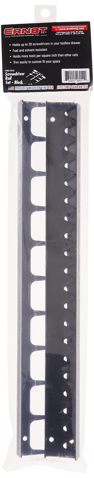 Ernst Screwdriver Rail Set 20 Tool Black 6011black