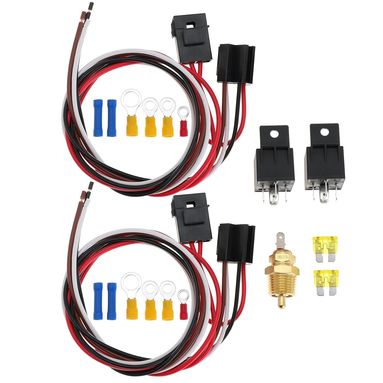 Dual Electric Cooling Fan Wire Harness Kit Electric Fan Relay Kit Radiator