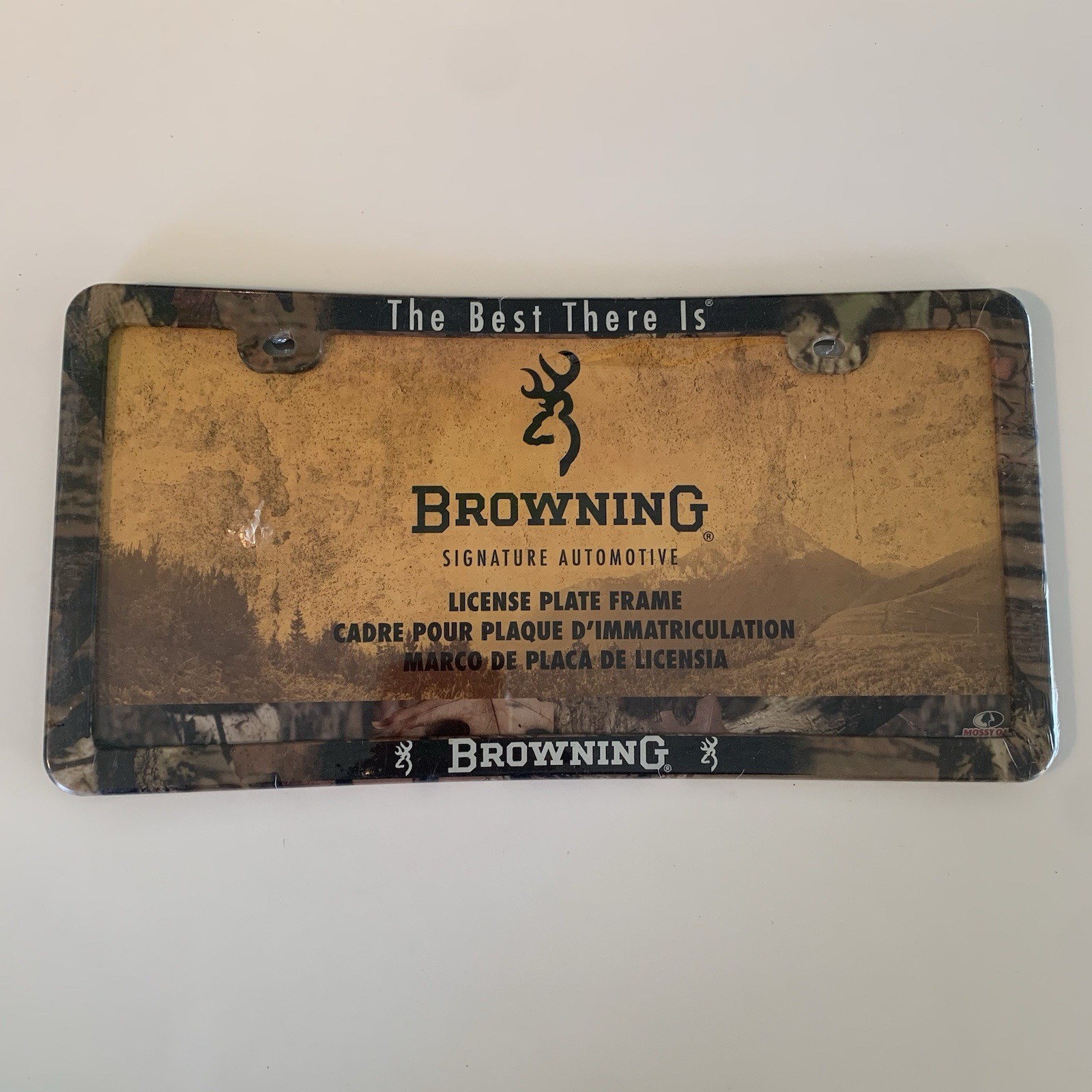 BROWNING Mossy Oak Camouflage BUCKMARK Car Truck License Plate Frame NEW BLF2502
