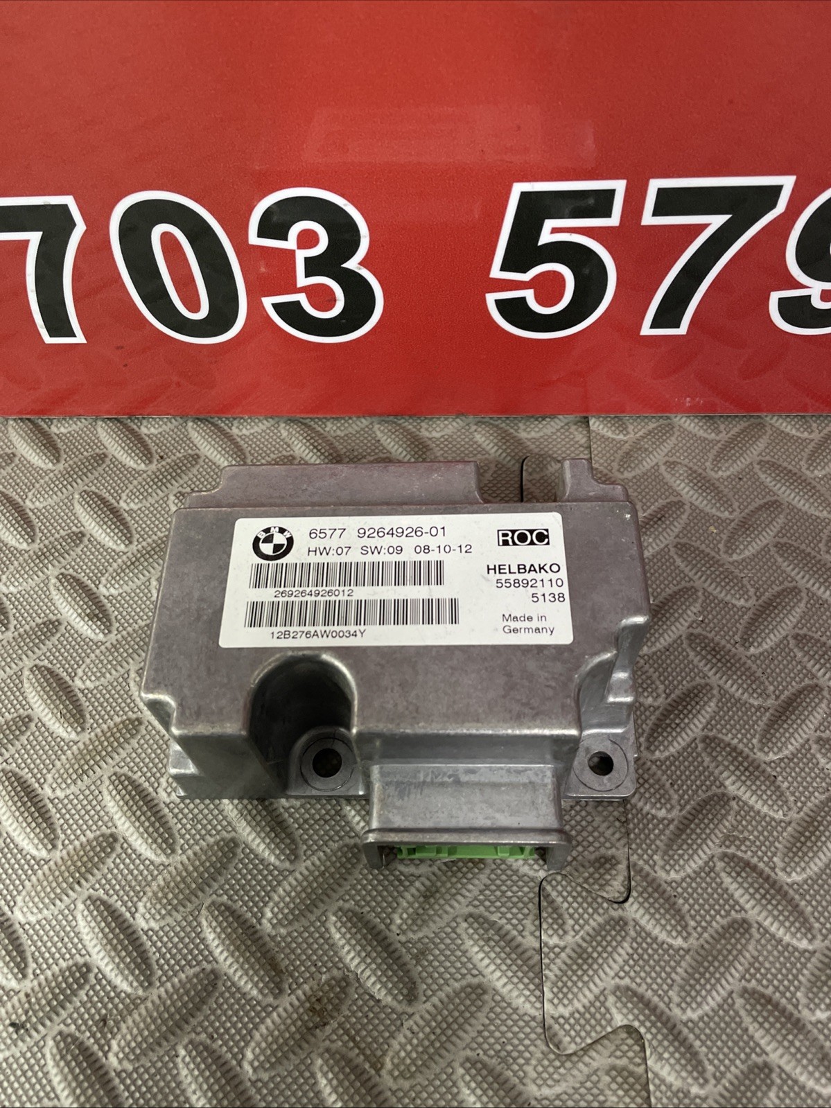 BMW E88 E93 Convertible Rollover Roll Over Control Module Sensor 9264926