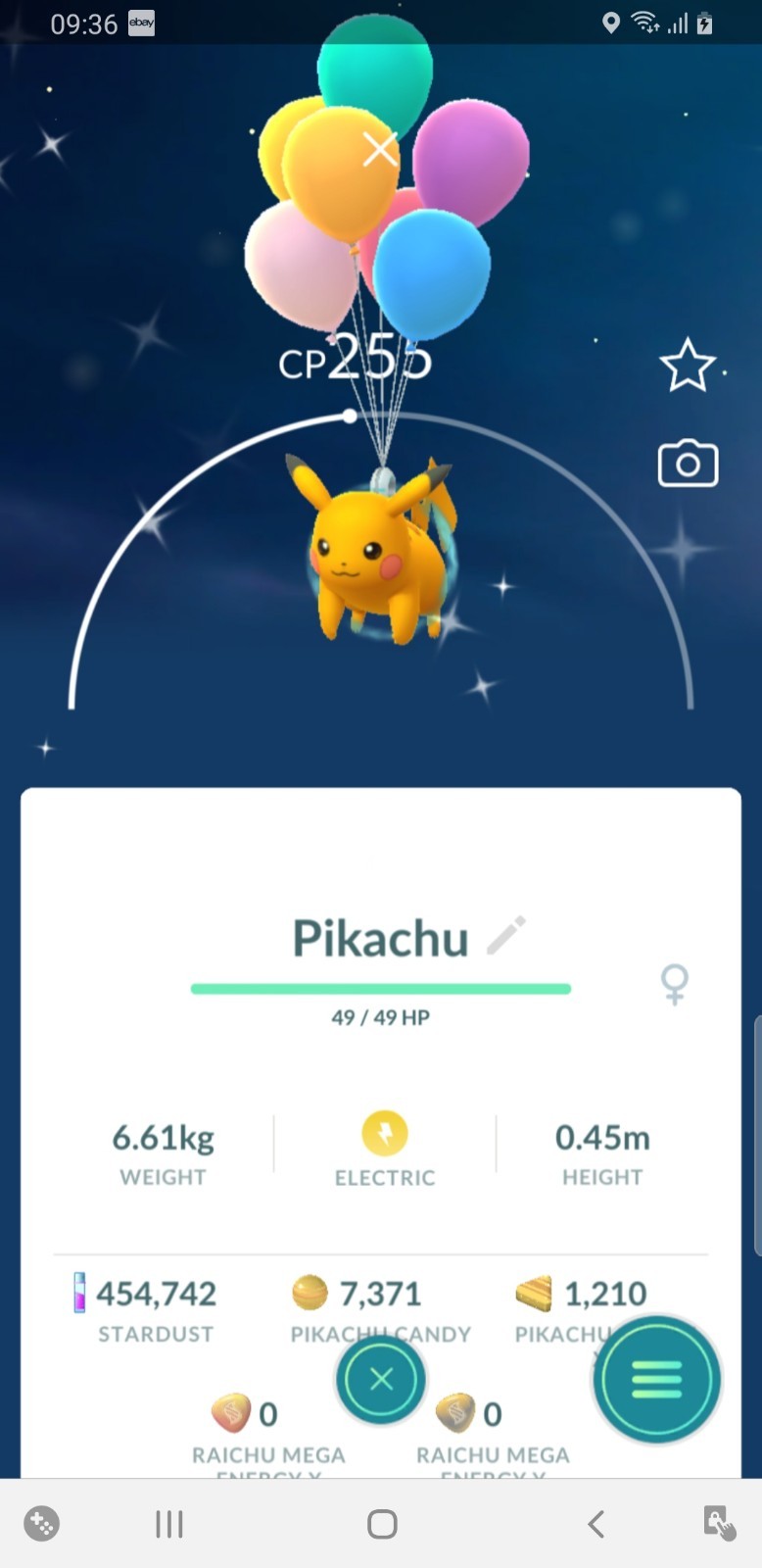 Shiny Pikachu With Multicolored Balloons, registered, Pokémon Go✨