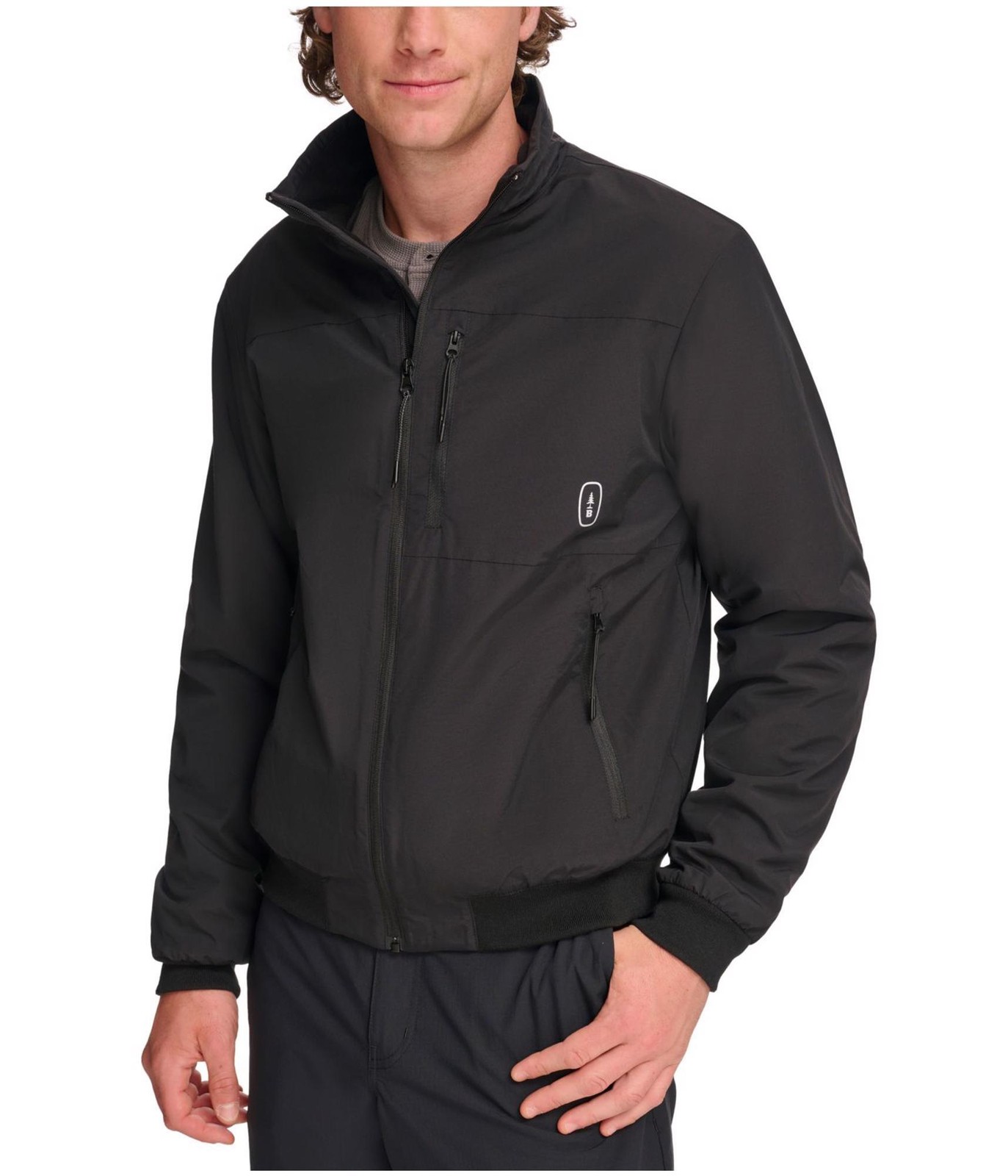 BASS OUTDOOR Mens Solid Full Zip Bomber Jacket