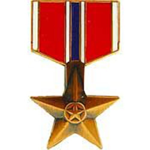 Bronze Star Medal Military Issue US Genuine Hat Lapel Pin 1-3/16"
