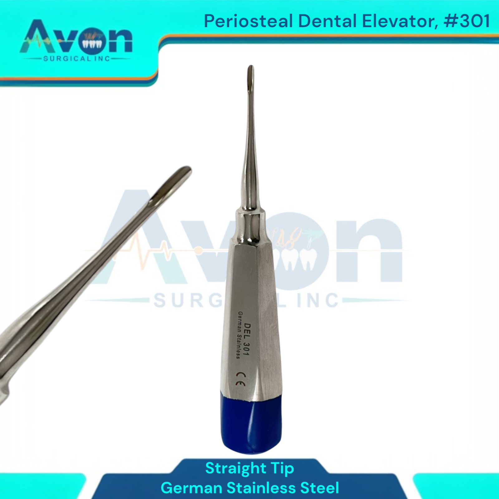 GERMAN STRAIGHT DENTAL SURGERY EXTRACTING LUXATING APICAL ROOT TIP ELEVATOR #301