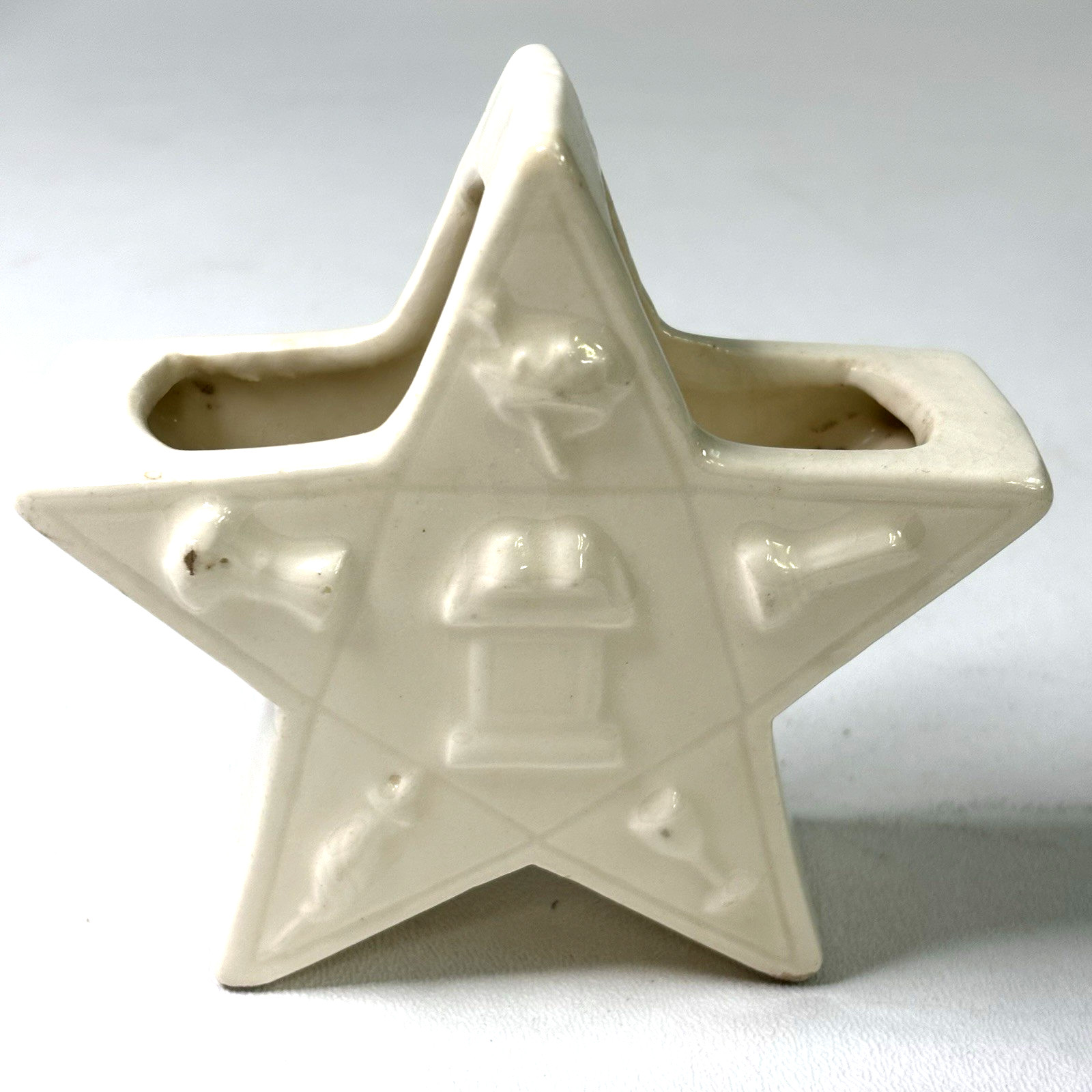 White Eastern Star Ceramic Planter / Vase