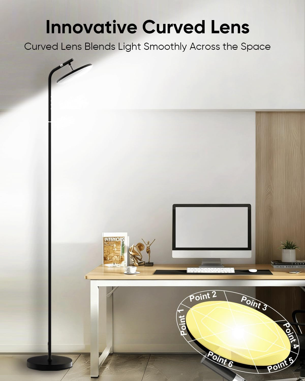 LED Floor Lamp, 36W Super Bright Standing Lamp with Remote &Touch Control, 69" S