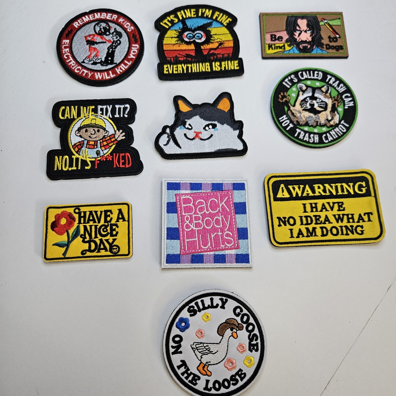 Hook & Loop Morale Patches Funny Tactical Meme Cat Goose Raccoon Choice New
