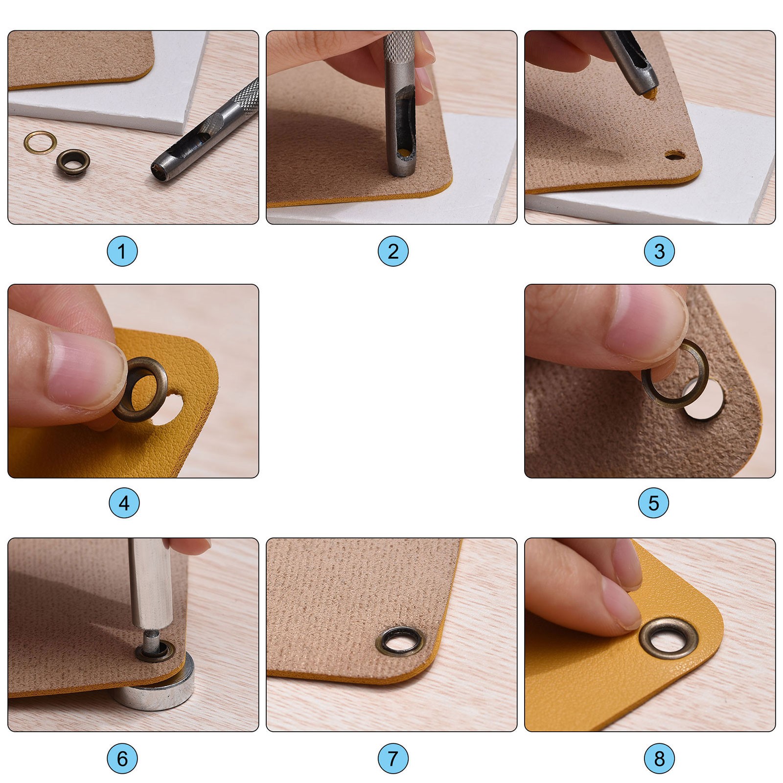 Grommet Eyelet Kit 100pcs 12mm Inner Dia, Gold