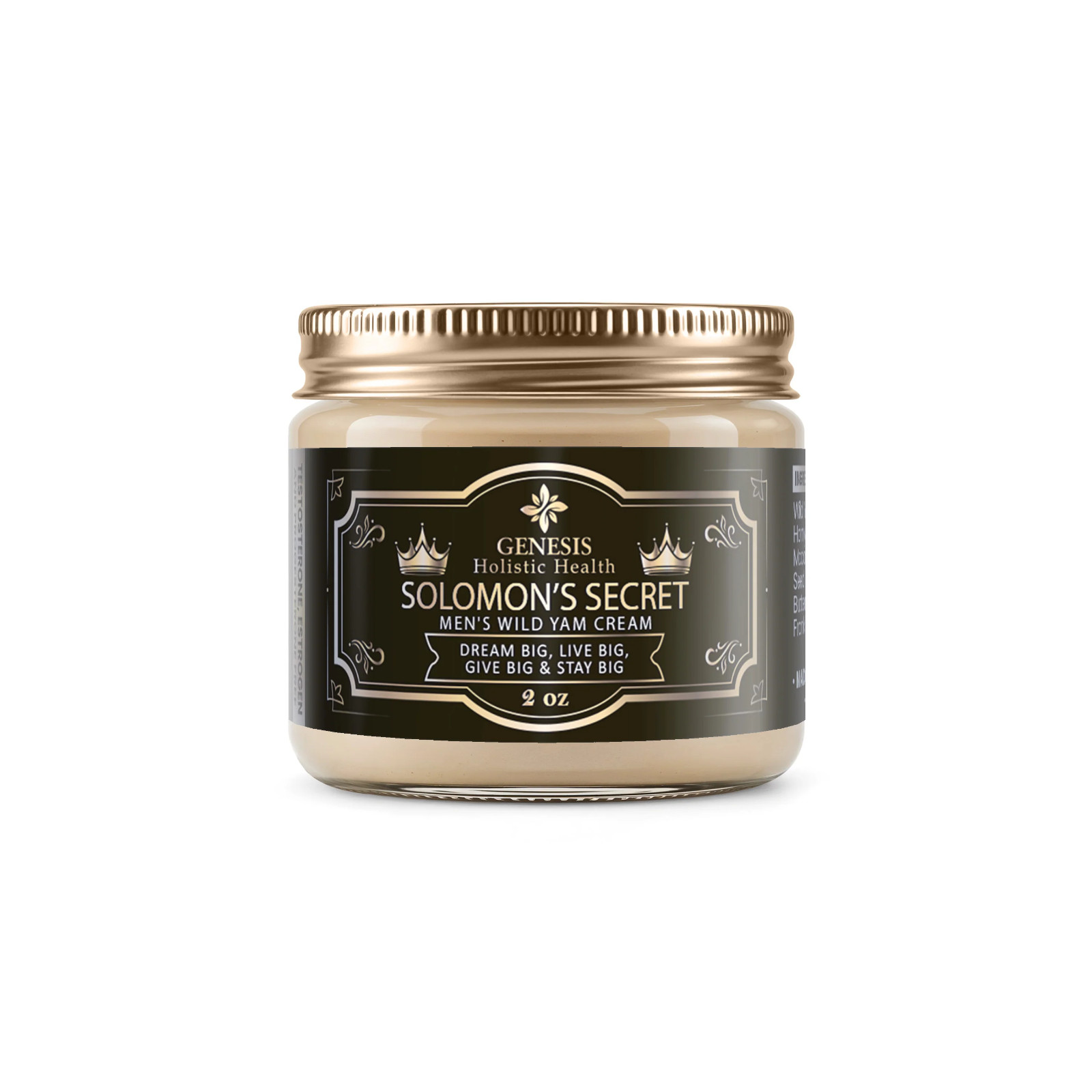 100% Authentic Genesis 2oz Solomon's Secret Men'sWild Yam Cream- Live Big