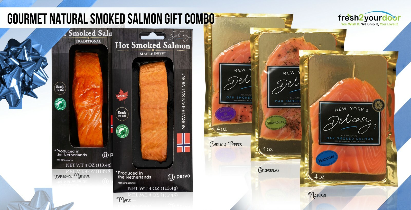 Gourmet Smoked Salmon Variety Gift Combo - Finest Combination of Gourmet Salmon