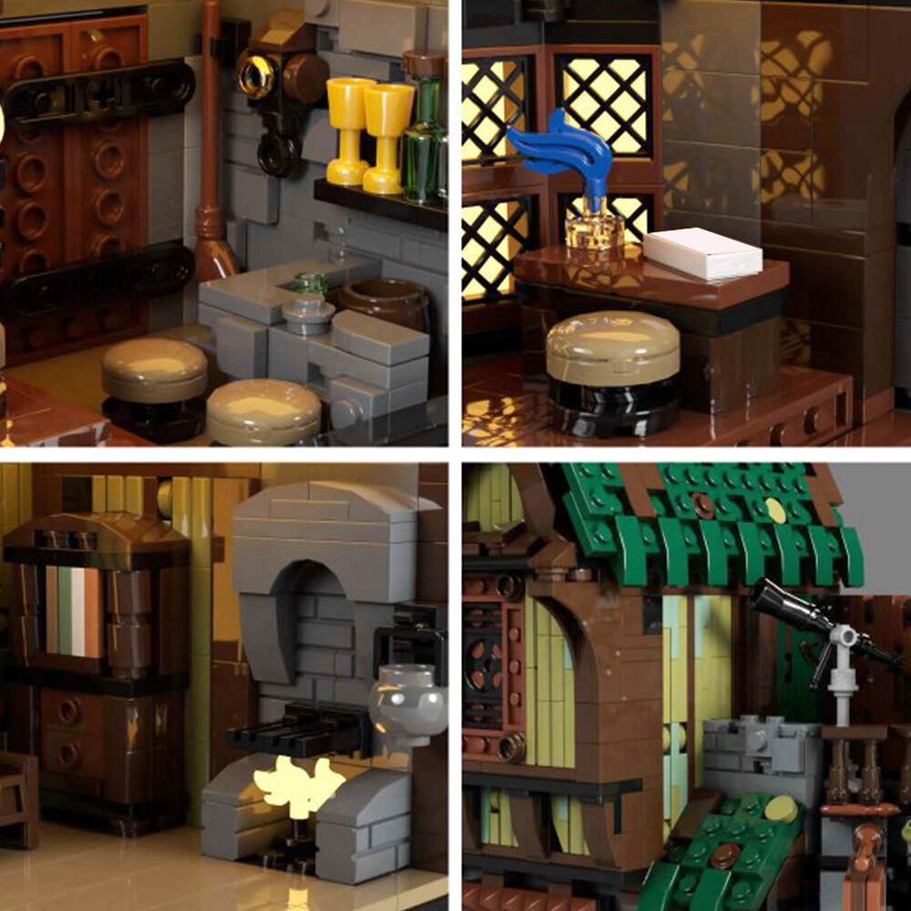 Medieval Modular Street Building Blocks Set DIY Model MOC Bricks Toys Collection