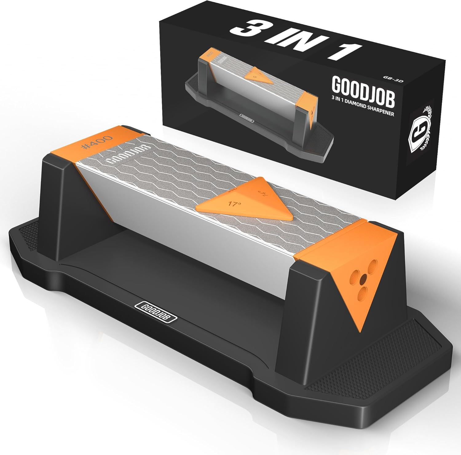 3 Sided Diamond Sharpening Stone Knife Sharpener | 400 1000 8000 Grit Diamond Ce