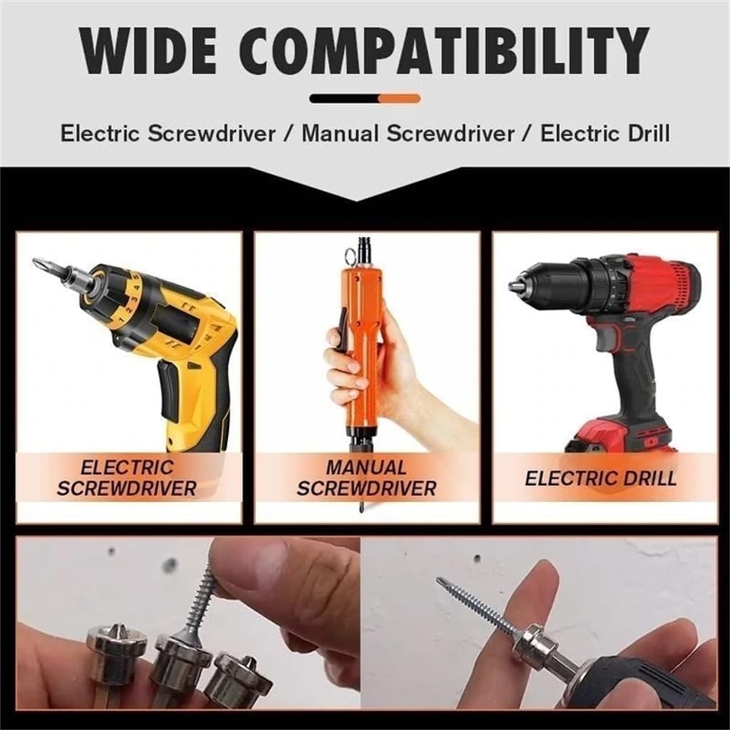 Teursa 5pcs Set Magnetic Positioning Screwdriver Bits Drywall 50MM, 50mm