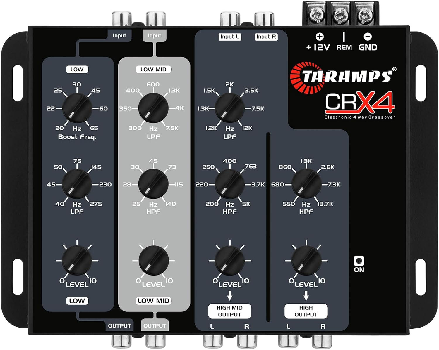 Taramps CRX4 Electronic 4 Way Crossover RCA 8V RMS Car Audio Equalizer Processor