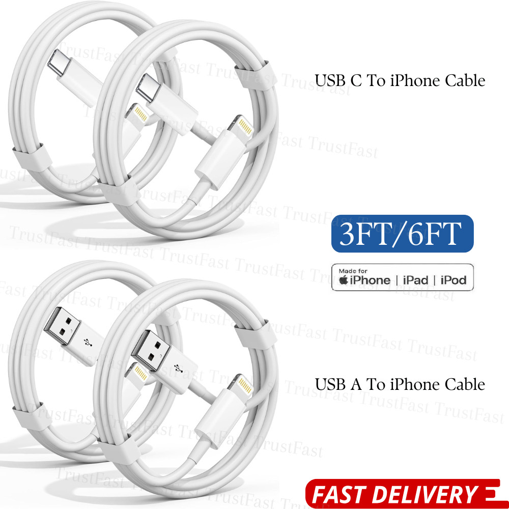 For iPhone 14 Plus 13 Mini 12 11 Pro Max XS 8 6 SE Cable Cord Wholesale Bulk Lot