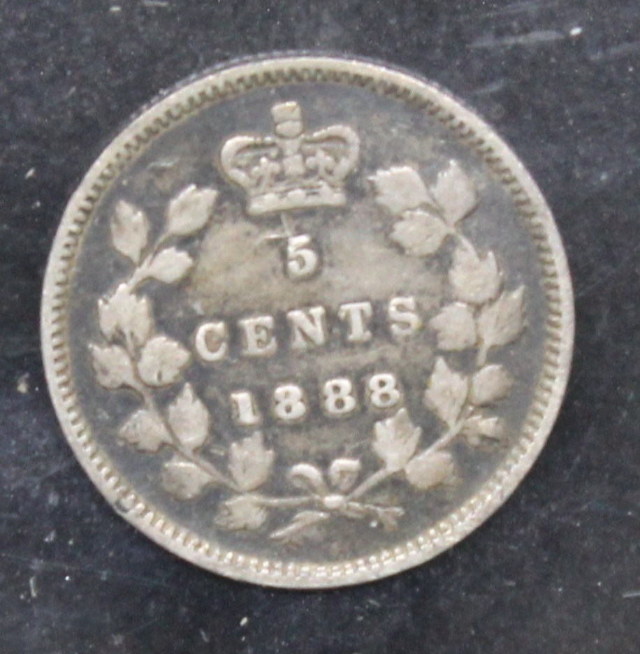 1888 Canada 5 cents silver