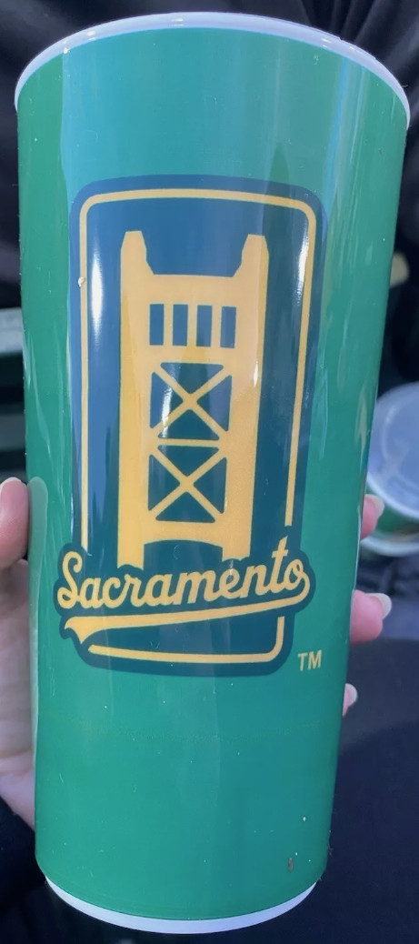 Two (2) Oakland A's Sacramento Athletics SGA 2025 Baseball Cups