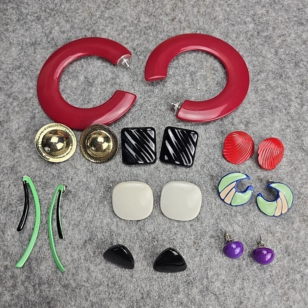 Lot Of 80's Earrings 9 Pair Vintage Mixed Lot