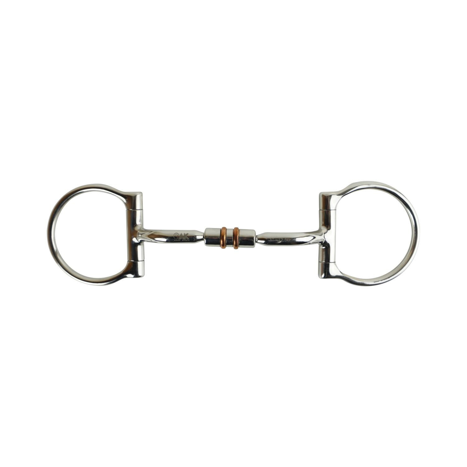 AK D-Ring Rotary Curved Mouthpiece Jointed Horse Bit Barrel Double Cooper Roller