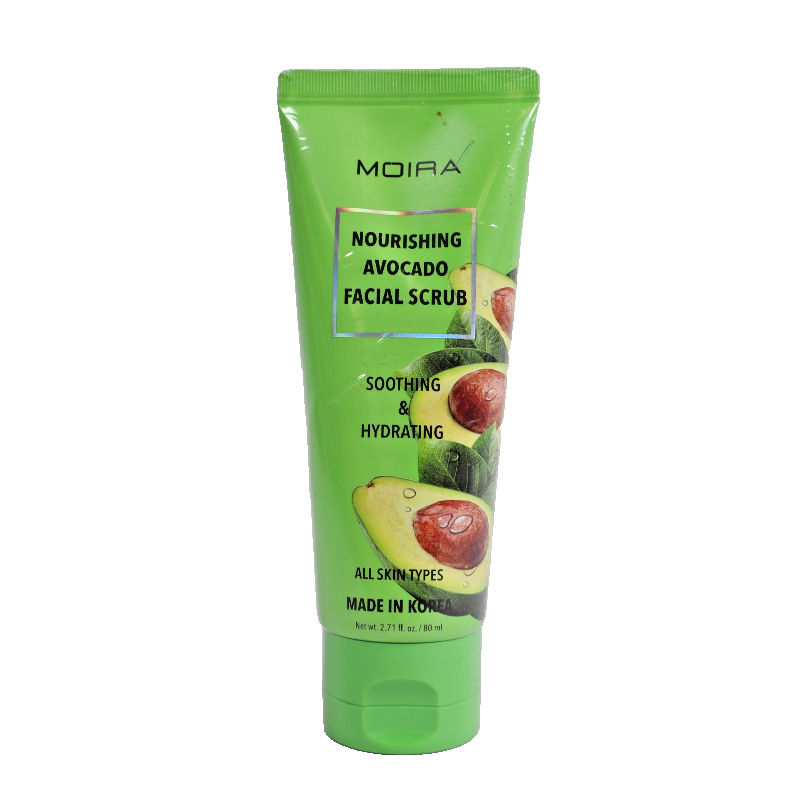 Moira Nourishing Avocado Facial Scrub, Soothing & Hydrating Made in Korea 2.7 oz