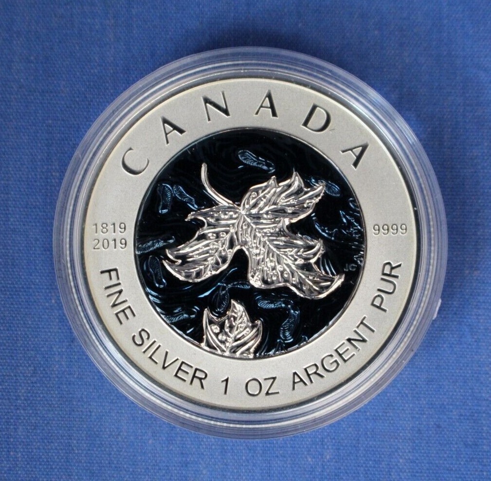 2019 Canada Silver Proof Maple Leaf 5 coin Set in Case with COA