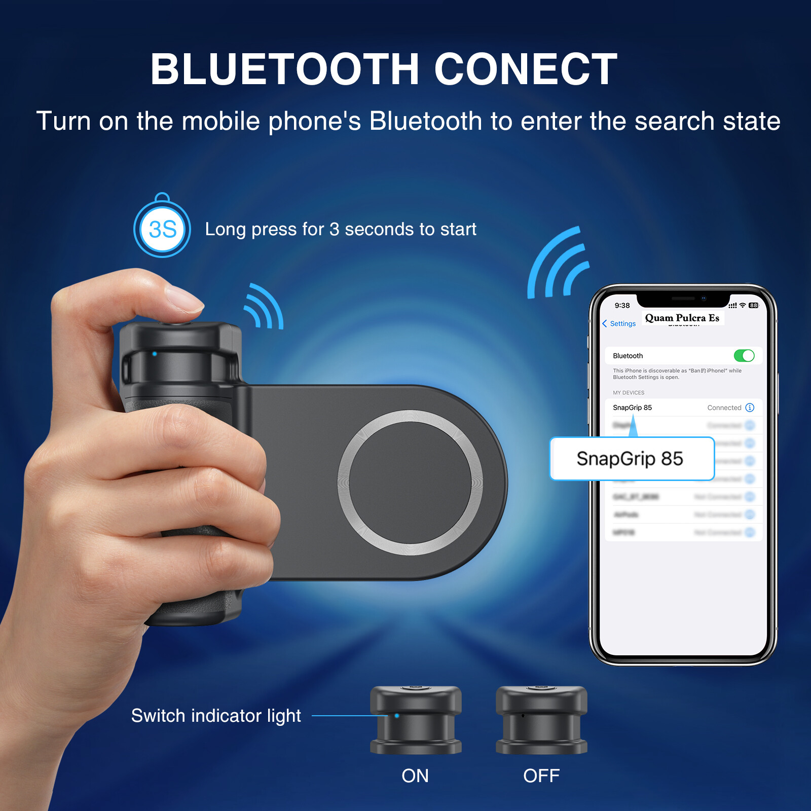 Magnetic Camera Grip for Iphone Magsafe Phone Video Shooting Handle Bluetooth Br