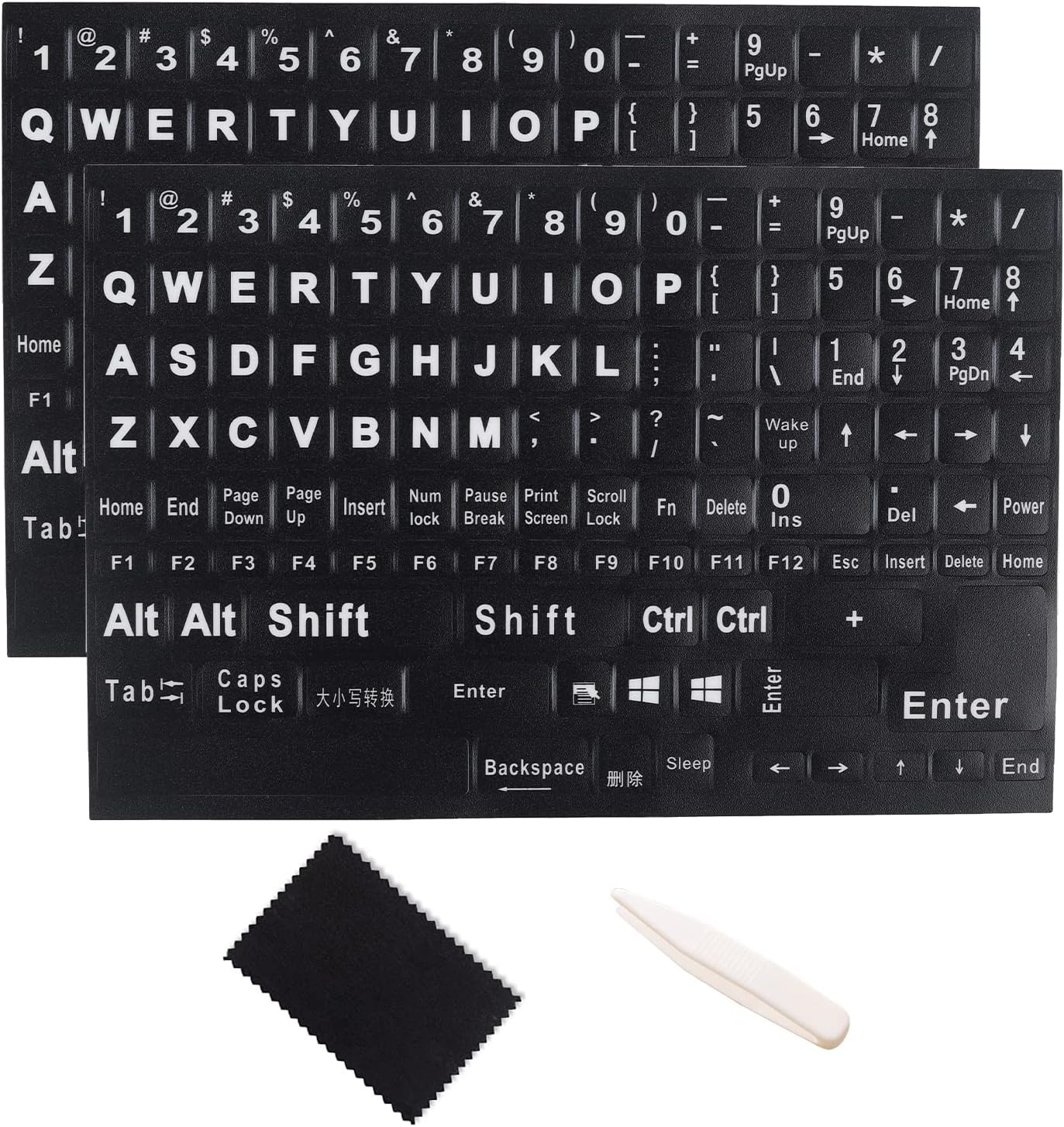 English Keyboard Stickers Full Set Big Letter, Universal PC Computer Laptop Desk