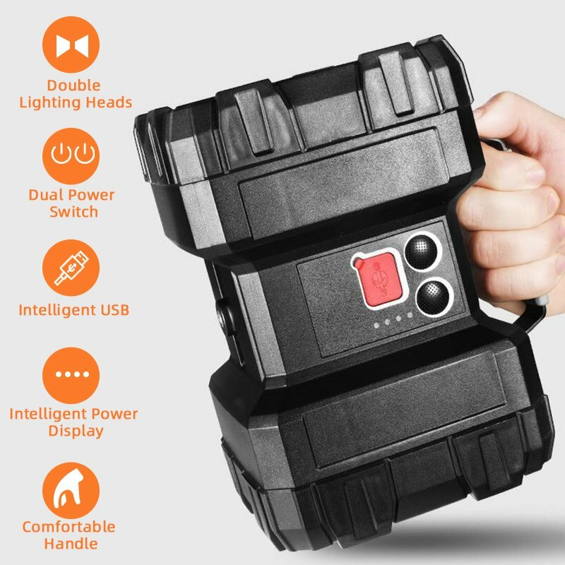 Super Bright LED Searchlight Rechargeable Handheld Spotlight Flashlight Portable