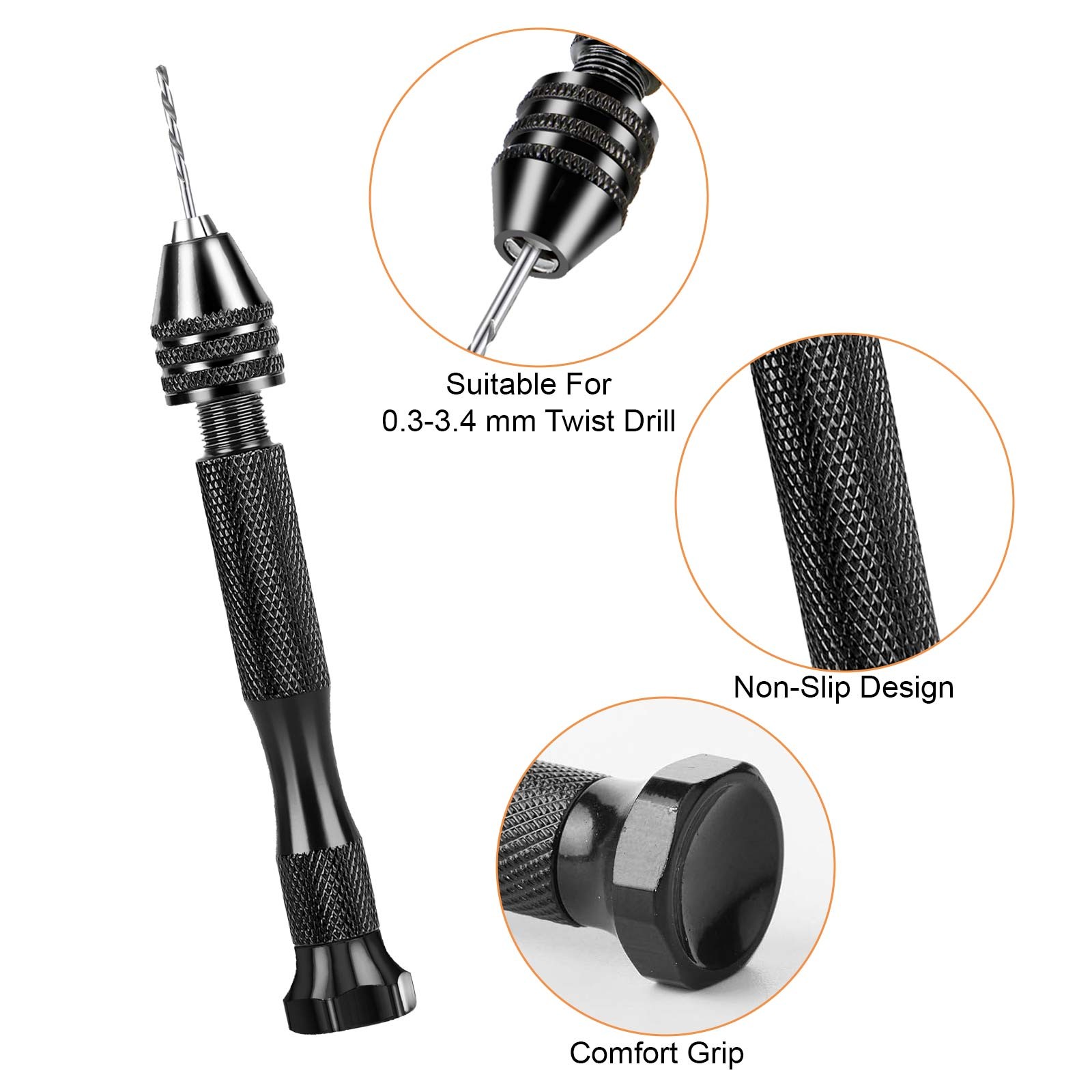 95Pcs Mini Micro Hand Twist Drill Bits Set Rotary Precision Pin Vise Tools Kit