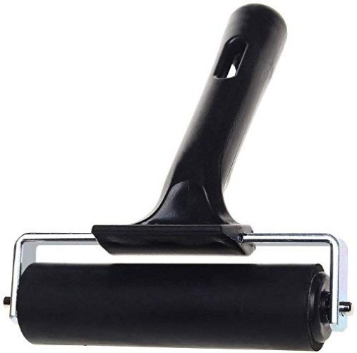 Compact 4-Inch Rubber Printmaking Brayer Roller - Smooth Application Guaranteed