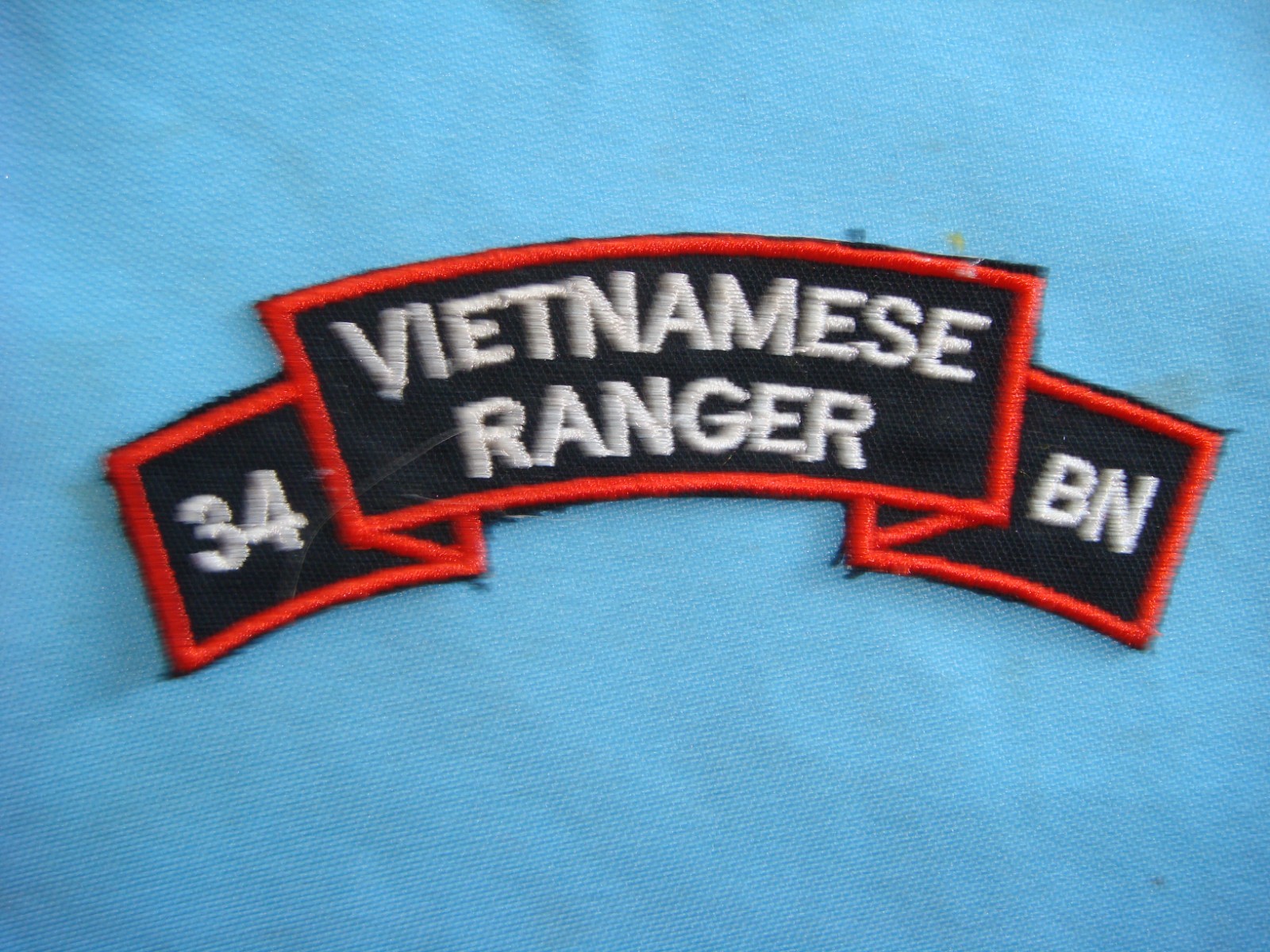 VIETNAM WAR SCROLL PATCH, ARVN 34th VIETNAMESE RANGER BATTALION