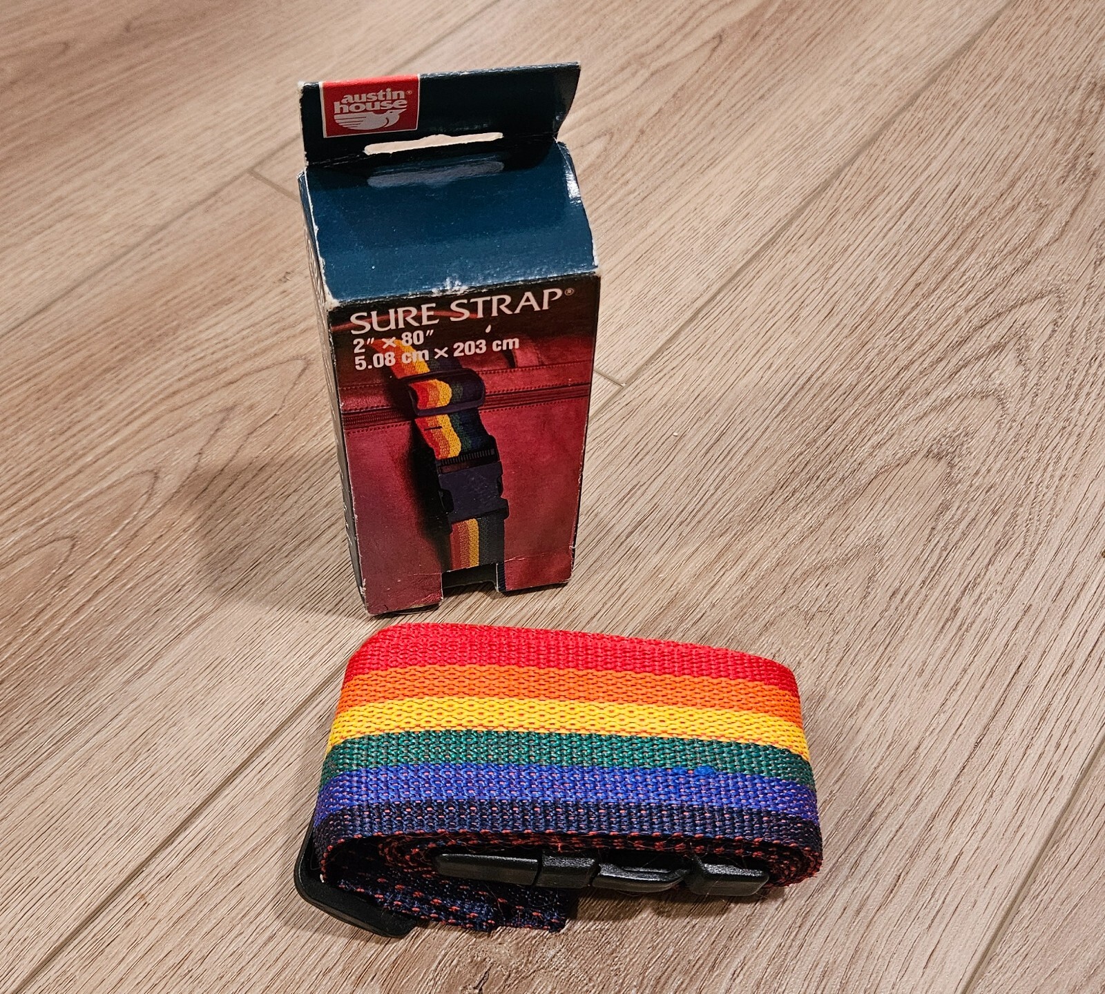 Vintage NOS Austin House Rainbow Adjustable Luggage Strap Travel Essentials NEW