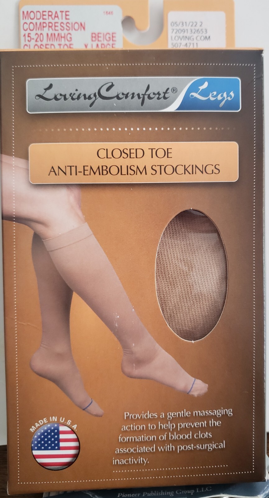 Scott Specialties Stockings  Anti-Embolism  Ct 15-20 MMHG Closed Toe X-LARGE