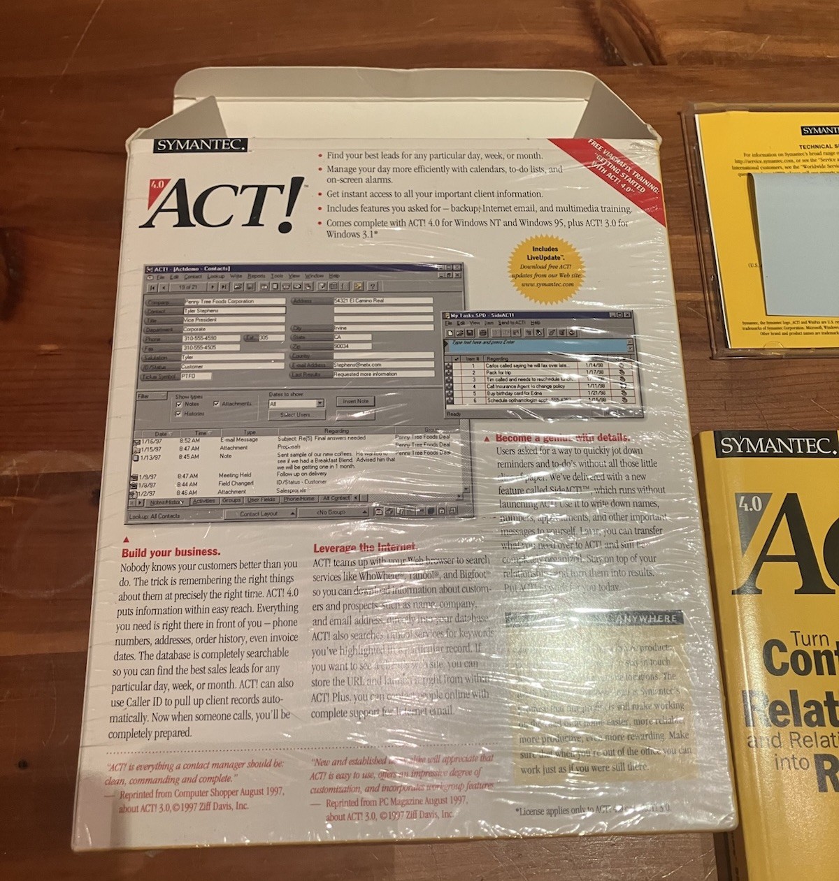 Symantec ACT! 4.0 (Vintage, CD-ROM) with Box and Extras
