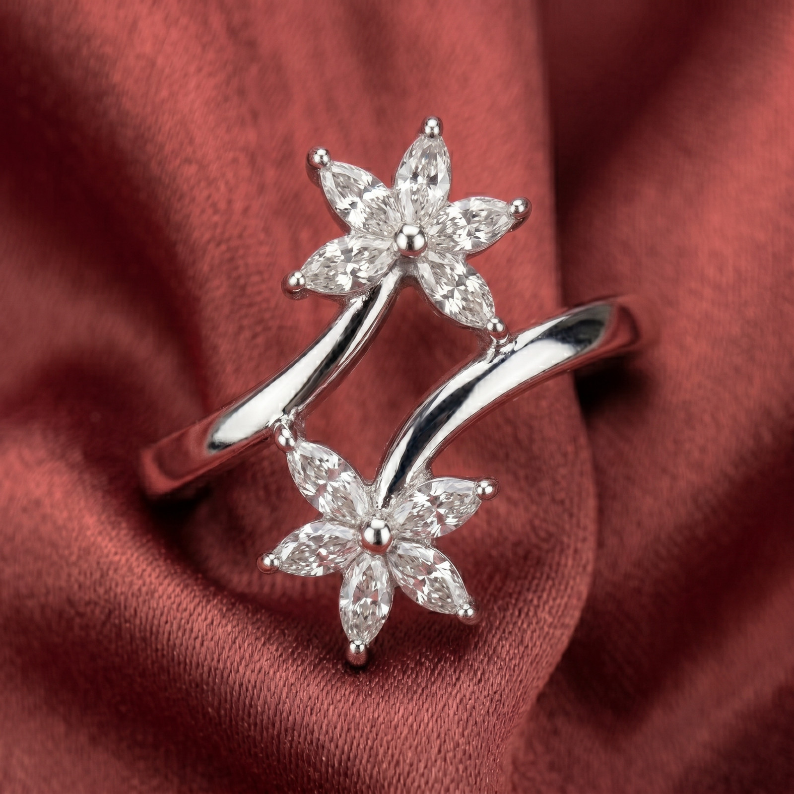 Heirloom Grace Marquise Cut White Moissanite Vintage Antique Style Elegant Ring