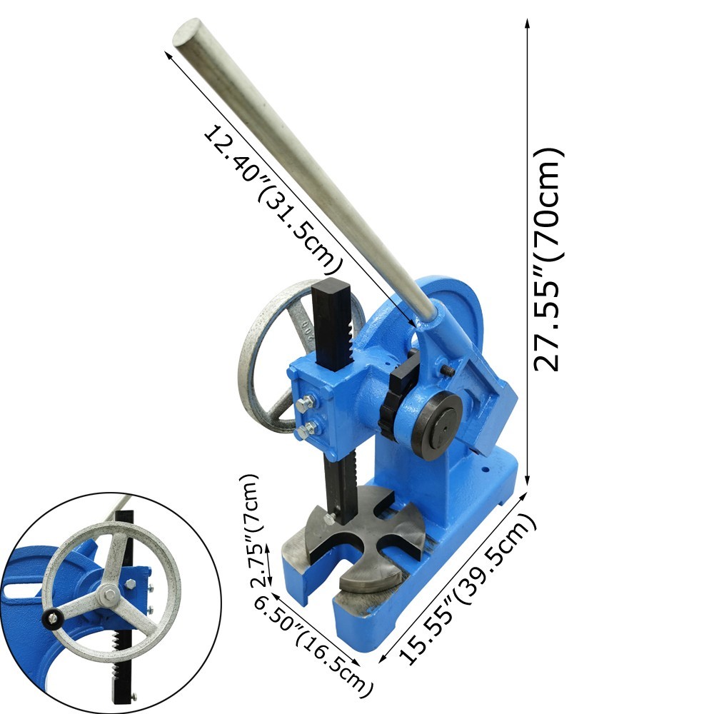 2 Ton Manual Ratcheting Press Machine Cast Iron Heavy Duty Arbor Press