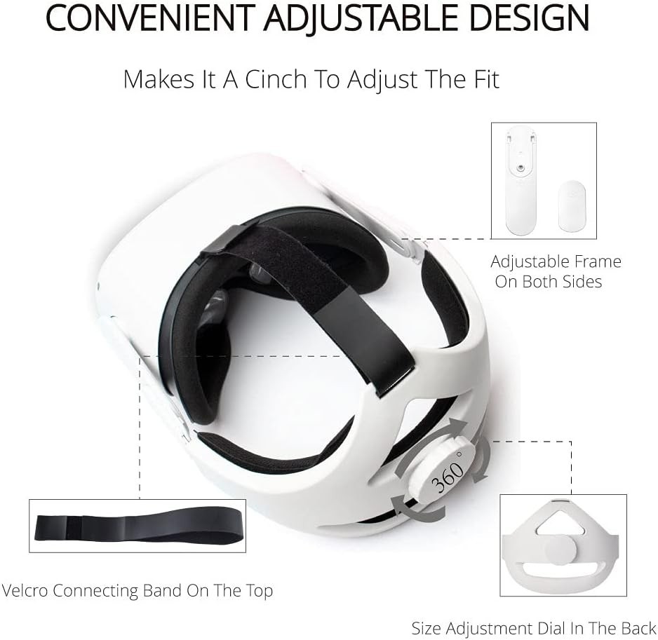 Adjustable Head Strap Compatible with Quest 2 VR Headset, Elite Strap Replace...