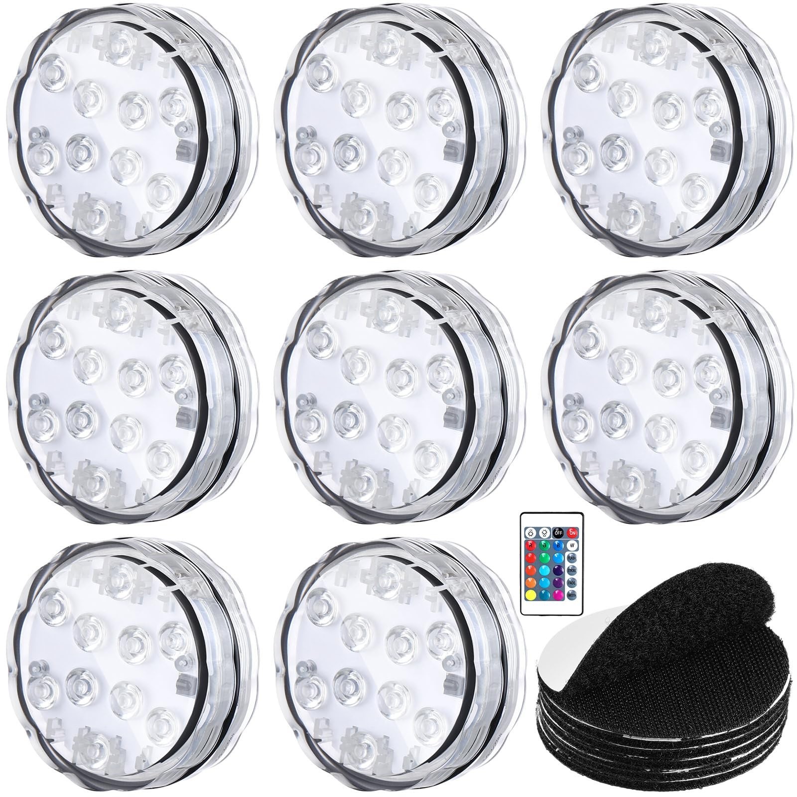 Retisee 8 Sets Boat Lights Marine Waterproof LED Battery Operated Punk Submer...