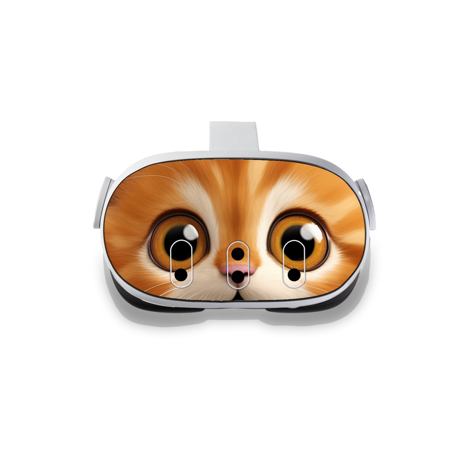 Orange Kitten Decal Compatible with Meta Quest 3 Headset Protective Vinyl Decal