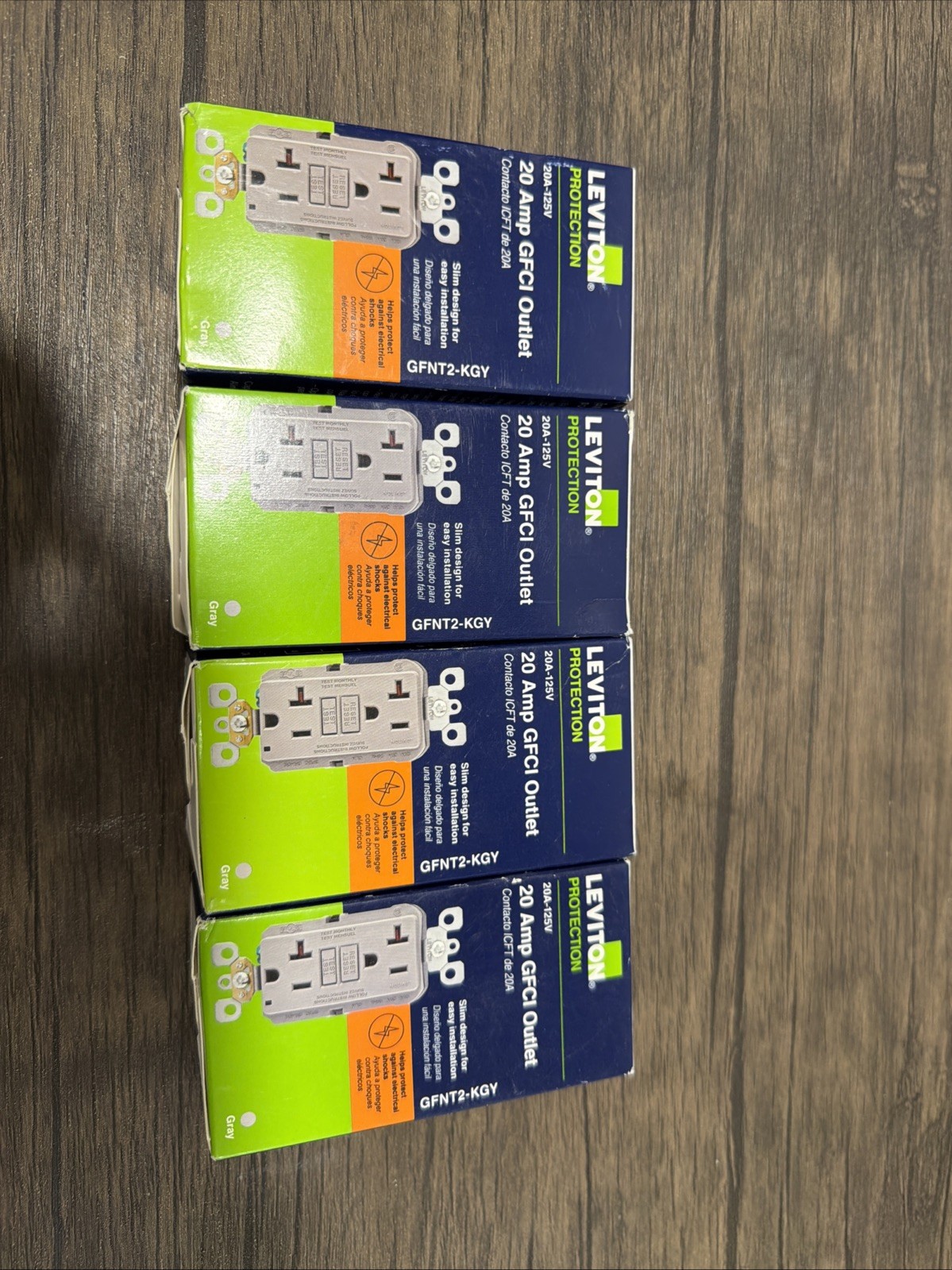 Leviton R13-GFNT2-KGY 20A-125V GFCI Outlet 1PK NEW (GREY)