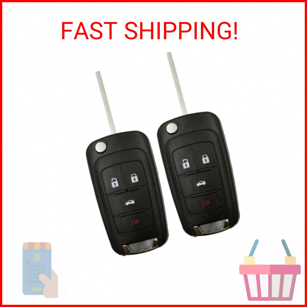 2X Remote Key Fob Shell Case Fit for Chevrolet Impala 2014 2015 2016 2017 2018 2