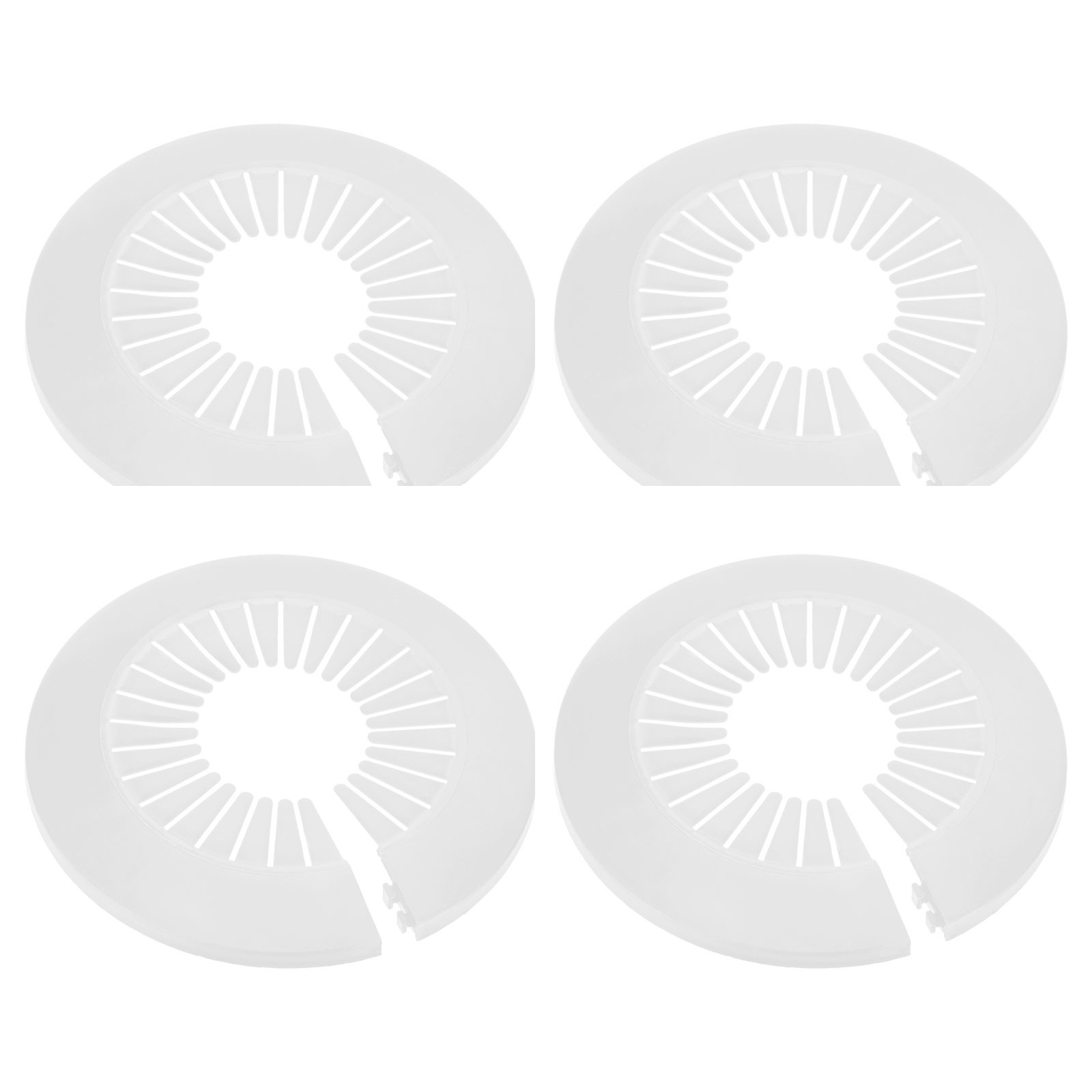 4-Pack Pipe Cover Decoration for 55mm-74mm Flange Water Pipe [White]