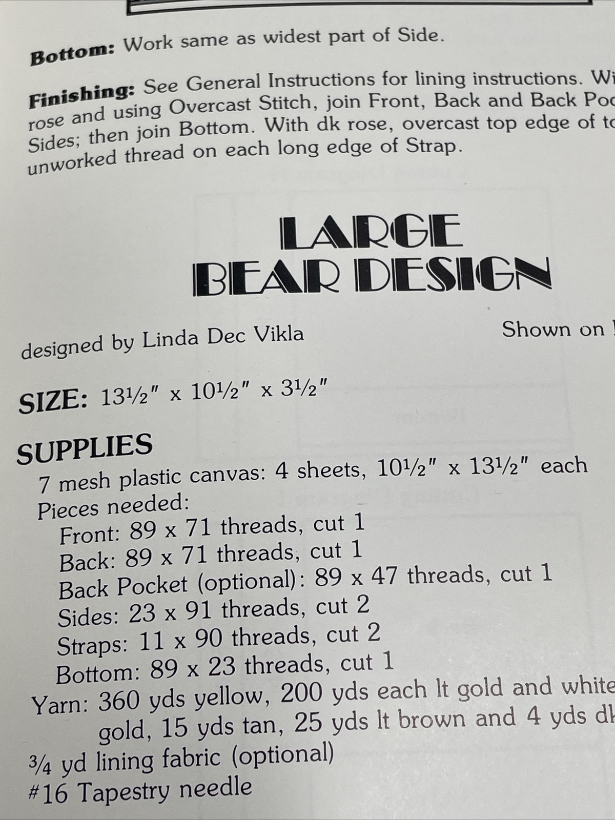 Leisure Arts Needlepoint Totes for Plastic Canvas 10 Projects Pattern