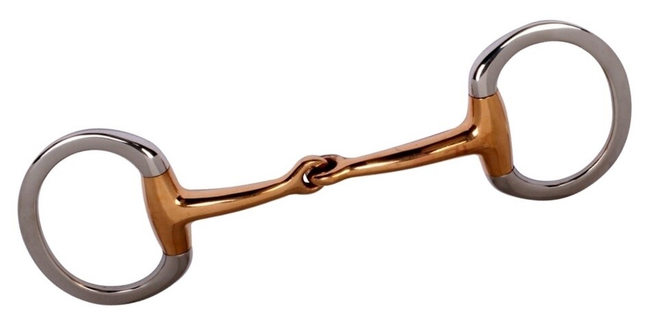 Eggbut Snaffle 4-3/4" Copper Mouth Snaffle Bit Stainless Eddy's Tack